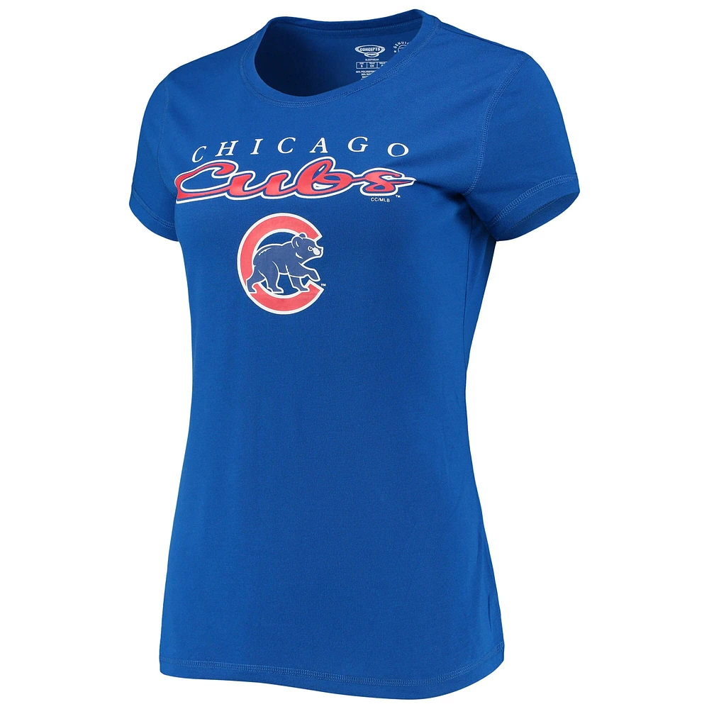 Ensemble de nuit avec t-shirt et pantalon pour femme Concepts Sport Royal/rouge Chicago Cubs Lodge