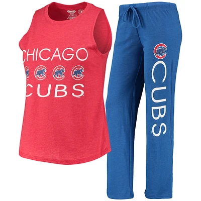 Concepts Sport Ensemble de nuit pour femme avec débardeur et pantalon Chicago Cubs Meter Muscle Royal/rouge