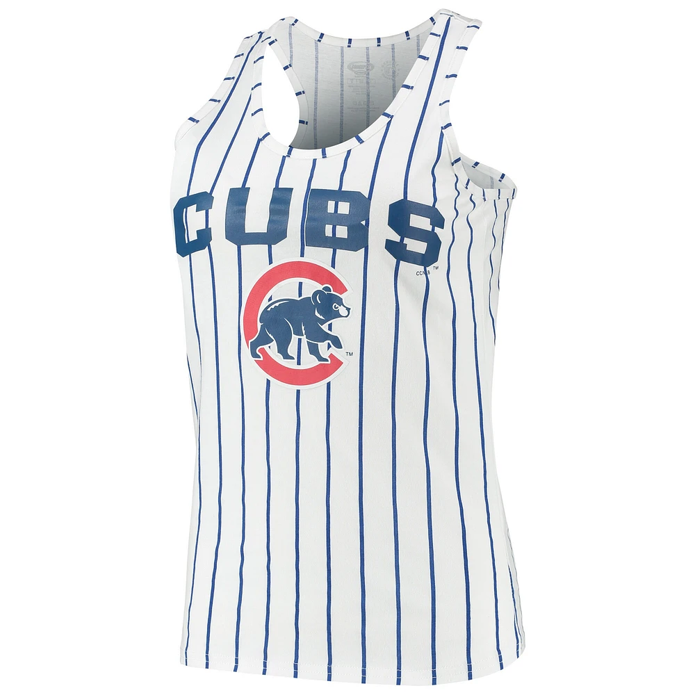 Ensemble de nuit avec débardeur et short pour femme Concepts Sport Royal/White Chicago Cubs Vigor