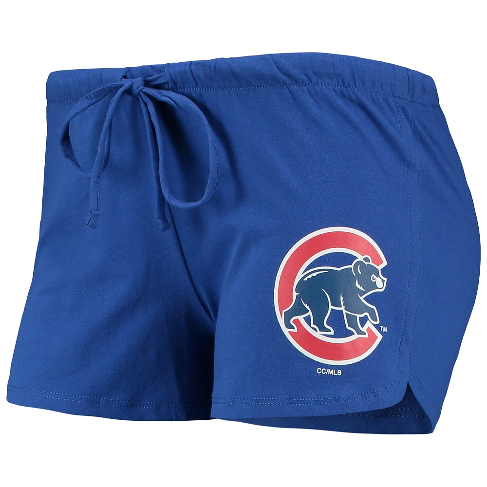 Ensemble de nuit avec débardeur et short pour femme Concepts Sport Royal/White Chicago Cubs Vigor