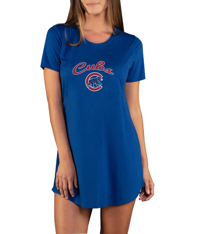 Chicago Cubs Concepts Sport Women's Breakout Flannel Long Sleeve Nightshirt - Royal/Red