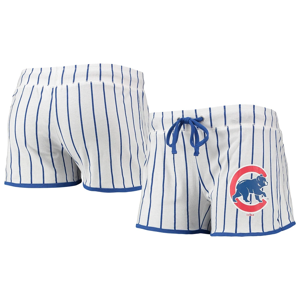 Concepts Sport Short de nuit Vigor Chicago Cubs pour femme Blanc/Royal