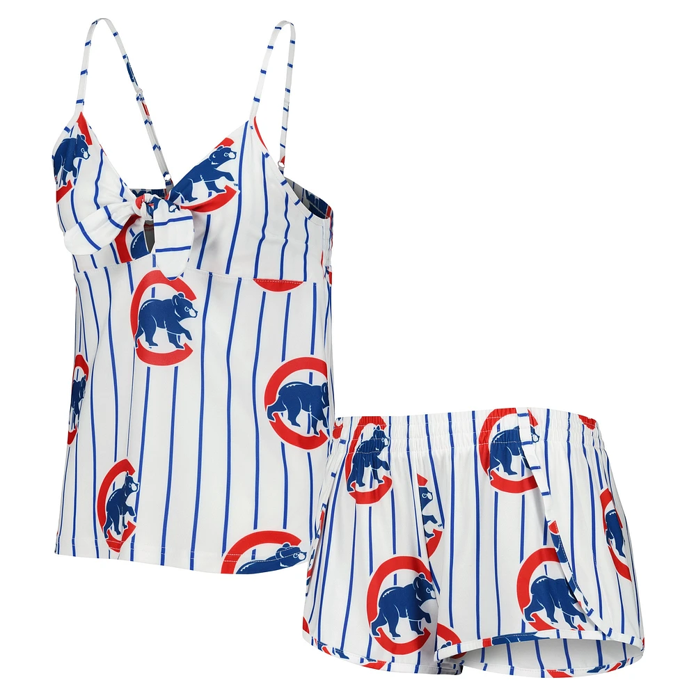 Concepts Sport Ensemble de nuit avec débardeur et short pour femme Chicago Cubs Reel, blanc