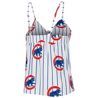 Women's Concepts Sport White Chicago Cubs Reel Allover Print Tank Top & Shorts Sleep Set