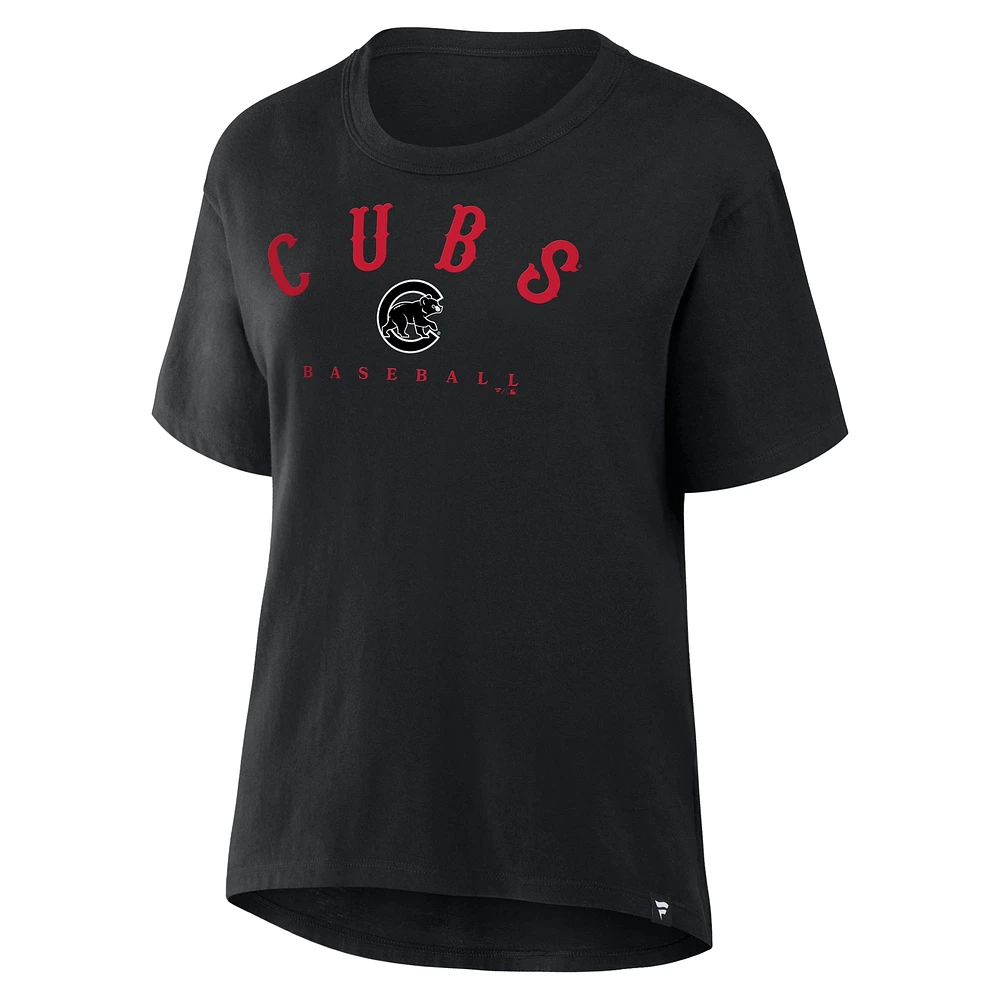 Women's Fanatics  Black Chicago Cubs Home Run Legacy T-Shirt