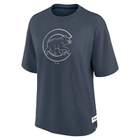Women's Fanatics Blue Chicago Cubs Oversized Elements Raw Edge Future Ground T-Shirt