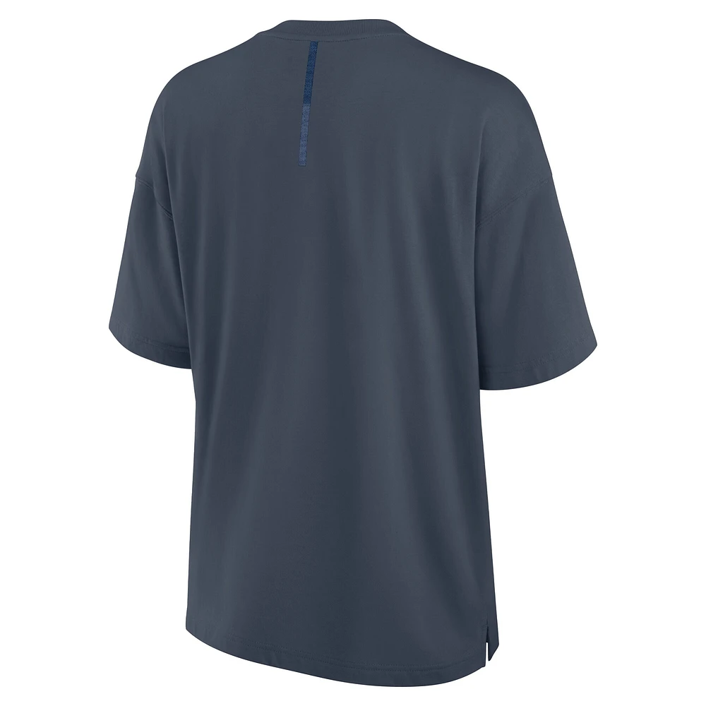 Women's Fanatics Blue Chicago Cubs Oversized Elements Raw Edge Future Ground T-Shirt