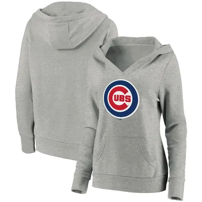 Women's Fanatics Branded Royal Chicago Cubs Core Team Lockup Long Sleeve  V-Neck T-Shirt