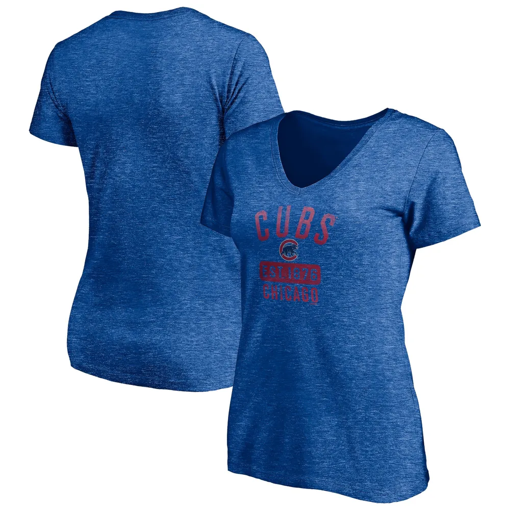 Chicago Cubs Youth Distressed Team Logo T-Shirt - Royal Blue