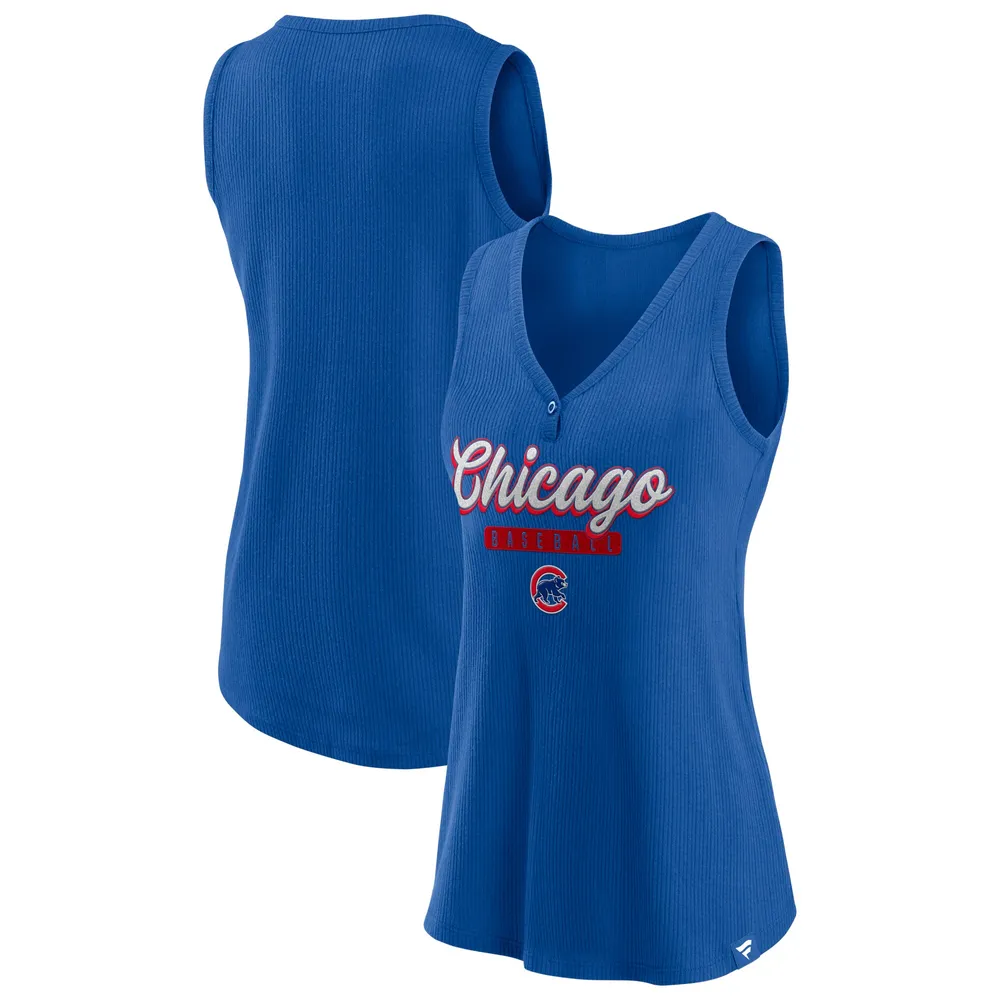 Lids Chicago Cubs Fanatics Branded Women's Iconic V-Neck Tank Top - Royal