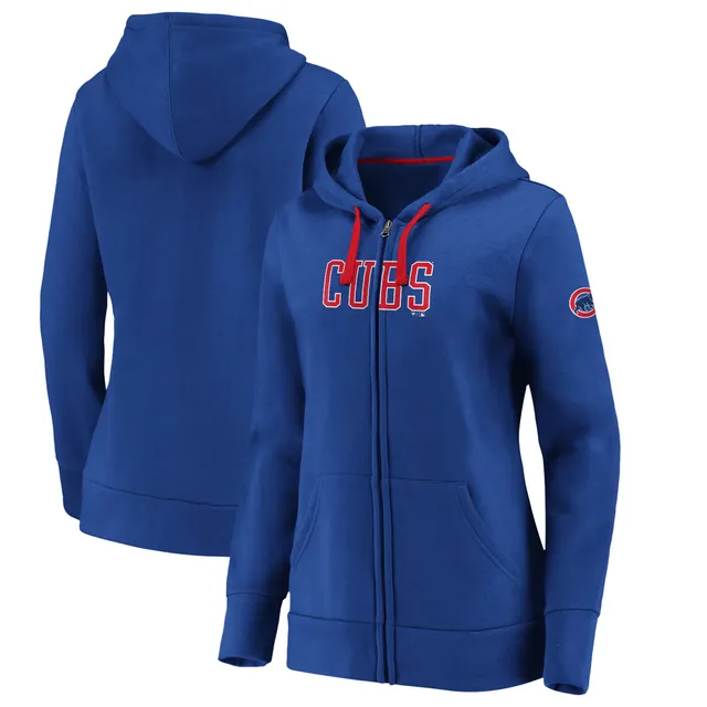 Women's Fanatics Branded Royal/Red Chicago Cubs Plus Size Colorblock  Quarter-Zip Sweatshirt 