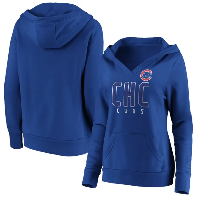 Women's Fanatics Branded Royal/Red Chicago Cubs Recharged Raglan