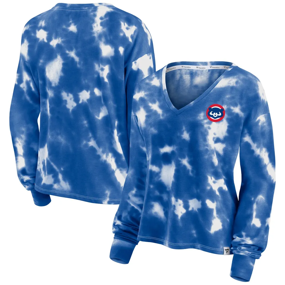 Lids Chicago Cubs Fanatics Branded Women's Tie-Dye V-Neck Pullover