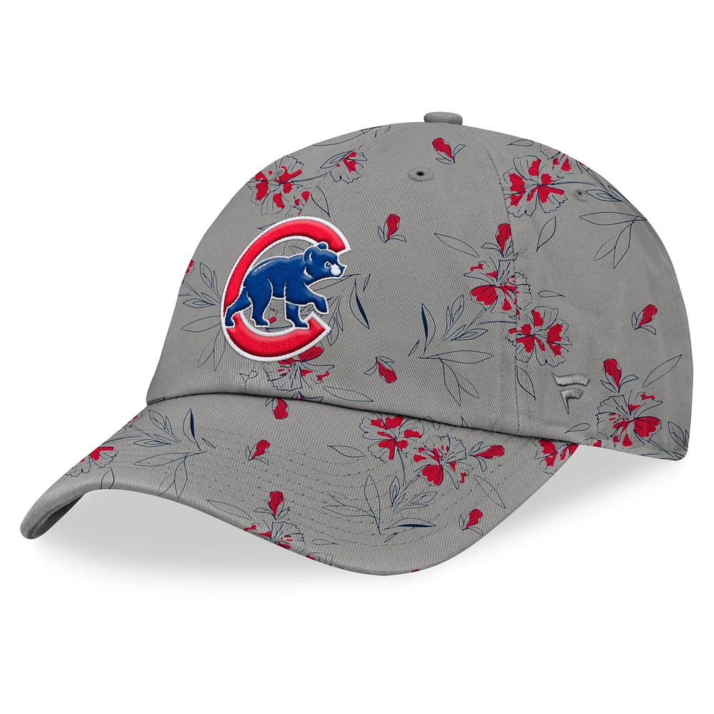 Women's Fanatics Gray Chicago Cubs Fundamental Floral Adjustable Hat