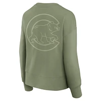 Women's Fanatics Green Chicago Cubs Elements Flow Pullover Sweatshirt