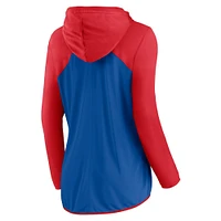 Women's Fanatics Royal/Red Chicago Cubs Script Sleeve Full-Zip Hoodie