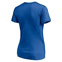 Women's Fanatics  Royal Chicago Cubs Arched Wordmark V-Neck T-Shirt