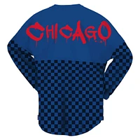 Women's Fanatics Royal Chicago Cubs Checker Print Long Sleeve T-Shirt