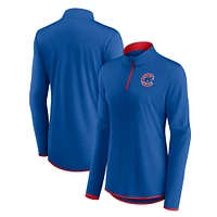 Haut à quart de zip Fanatics Royal Chicago Cubs pour femmes