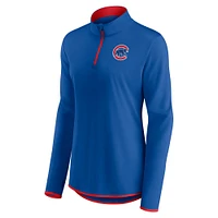 Haut à quart de zip Fanatics Royal Chicago Cubs pour femmes