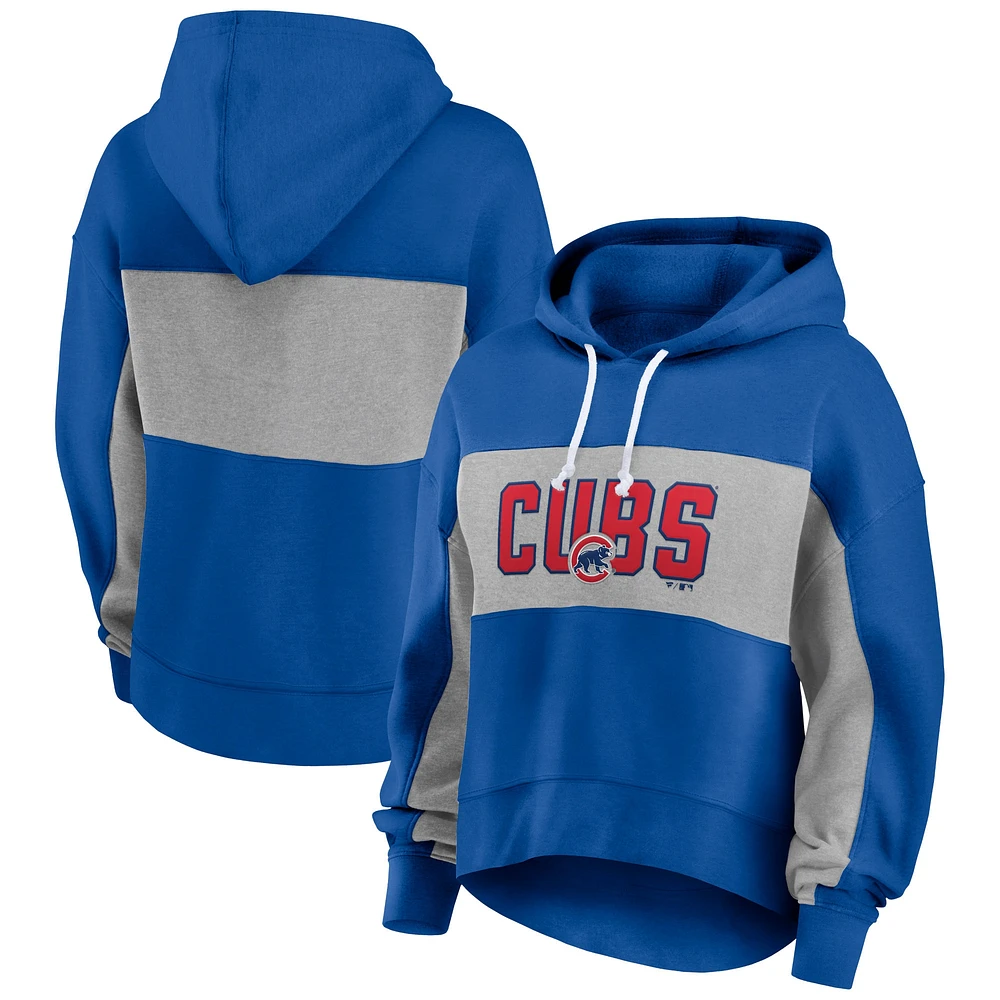 Women's Fanatics Royal Chicago Cubs Filled Stat Sheet Pullover Hoodie