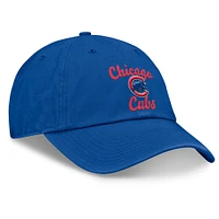 Casquette ajustable avec logo Fundamental Script des Cubs de Chicago Royal Fanatics pour femmes