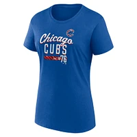 T-shirt ajusté avec logo Fanatics Royal Chicago Cubs pour femmes