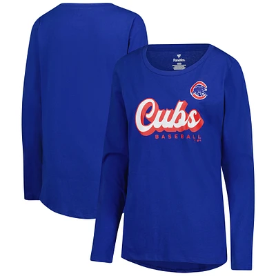 Women's Fanatics Royal Chicago Cubs Run the Bases Long Sleeve T-Shirt