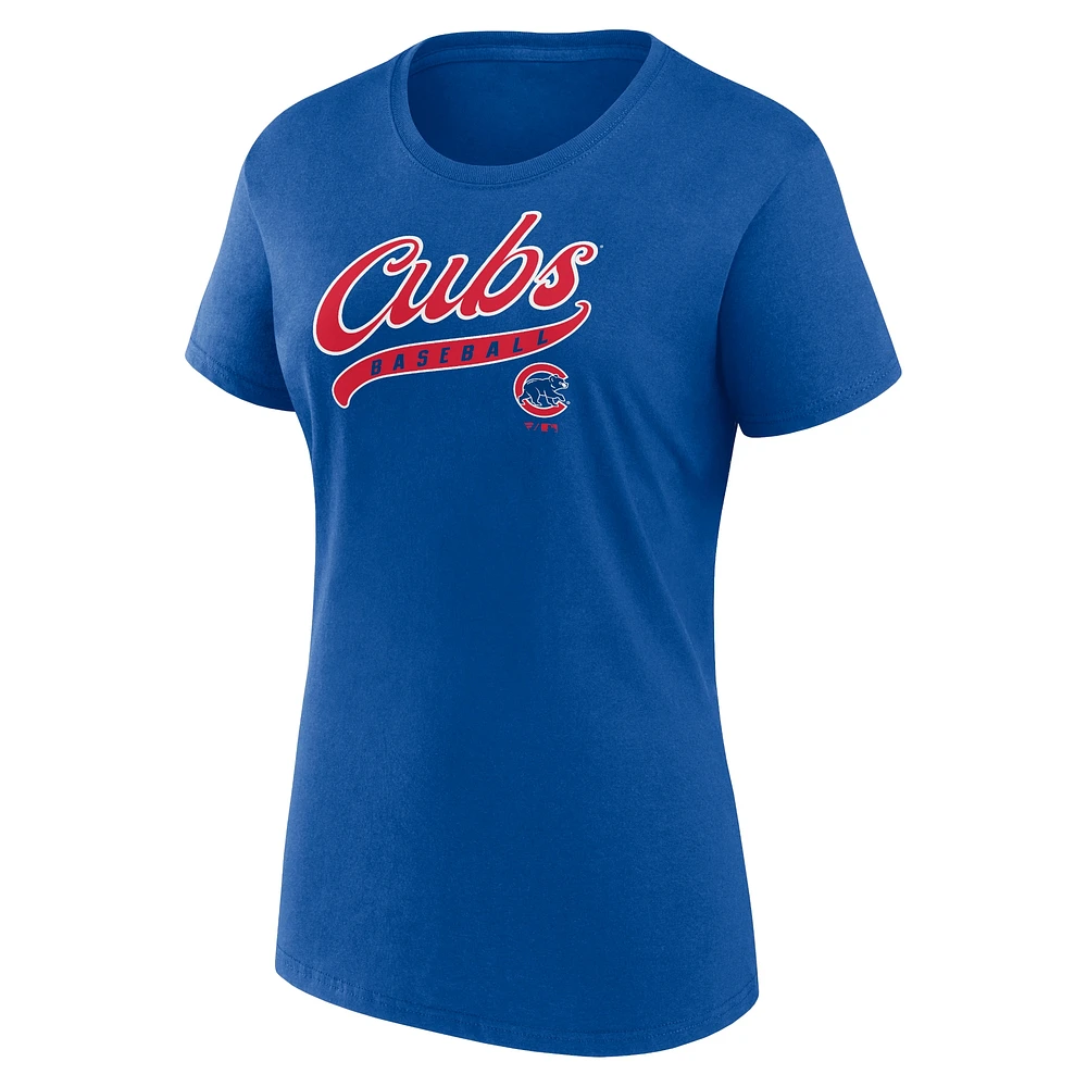 Women's Fanatics Royal Chicago Cubs Start to Finish T-Shirt & Shorts Combo Pack