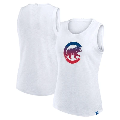 Débardeur Fanatics blanc pour femme, motif Chicago Cubs Activate Slub