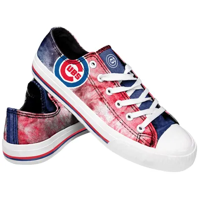 Chicago Cubs FOCO Women's Big Logo Tie-Dye Canvas Sneakers