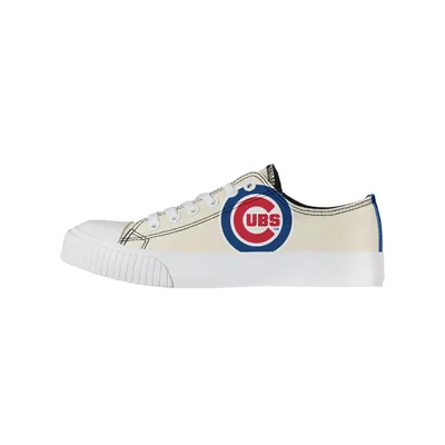 Chicago Cubs FOCO Women's Low Top Canvas Shoes - Cream