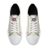 Chaussures en toile basses FOCO Chicago Cubs pour femmes, crème