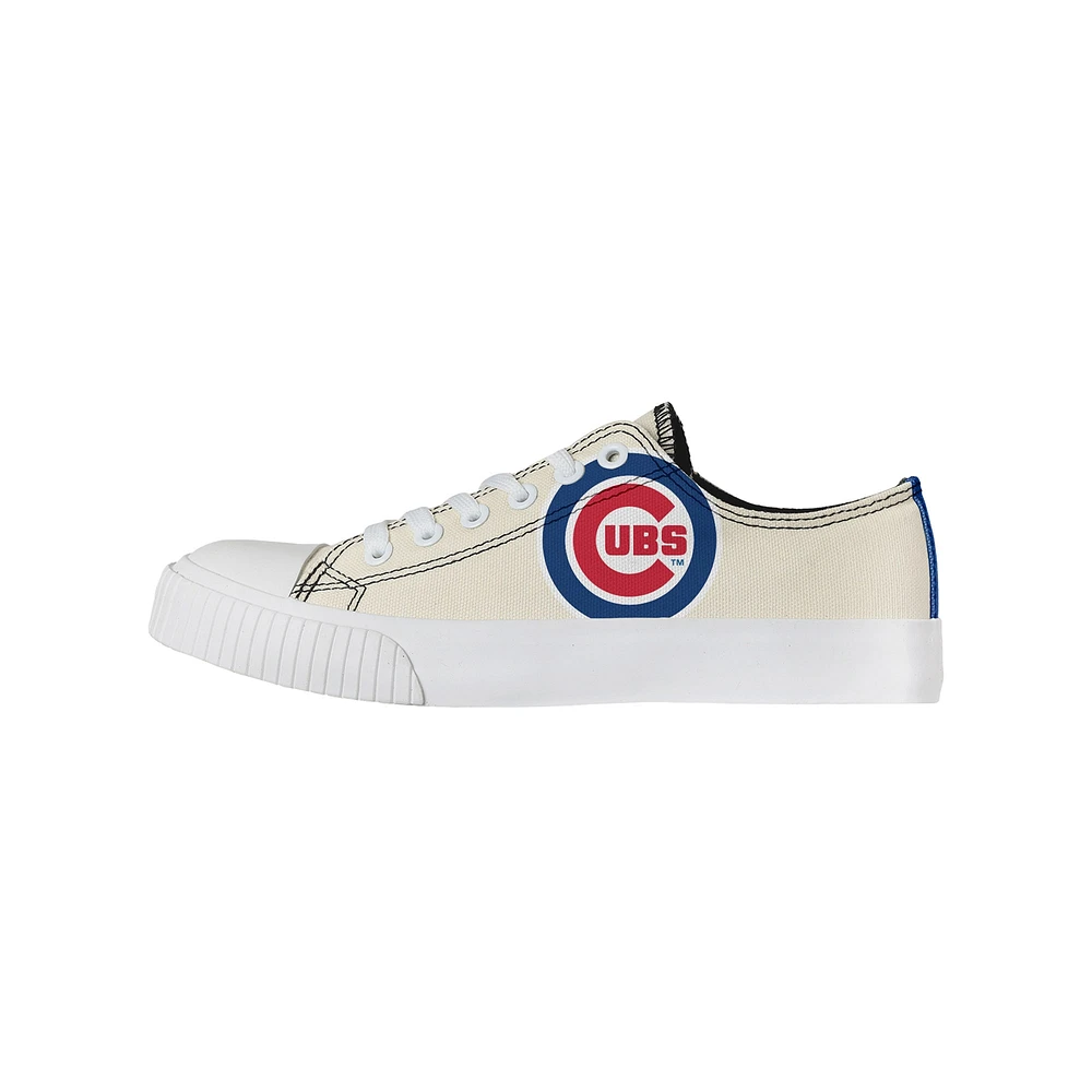 Chaussures en toile basses FOCO Chicago Cubs pour femmes, crème