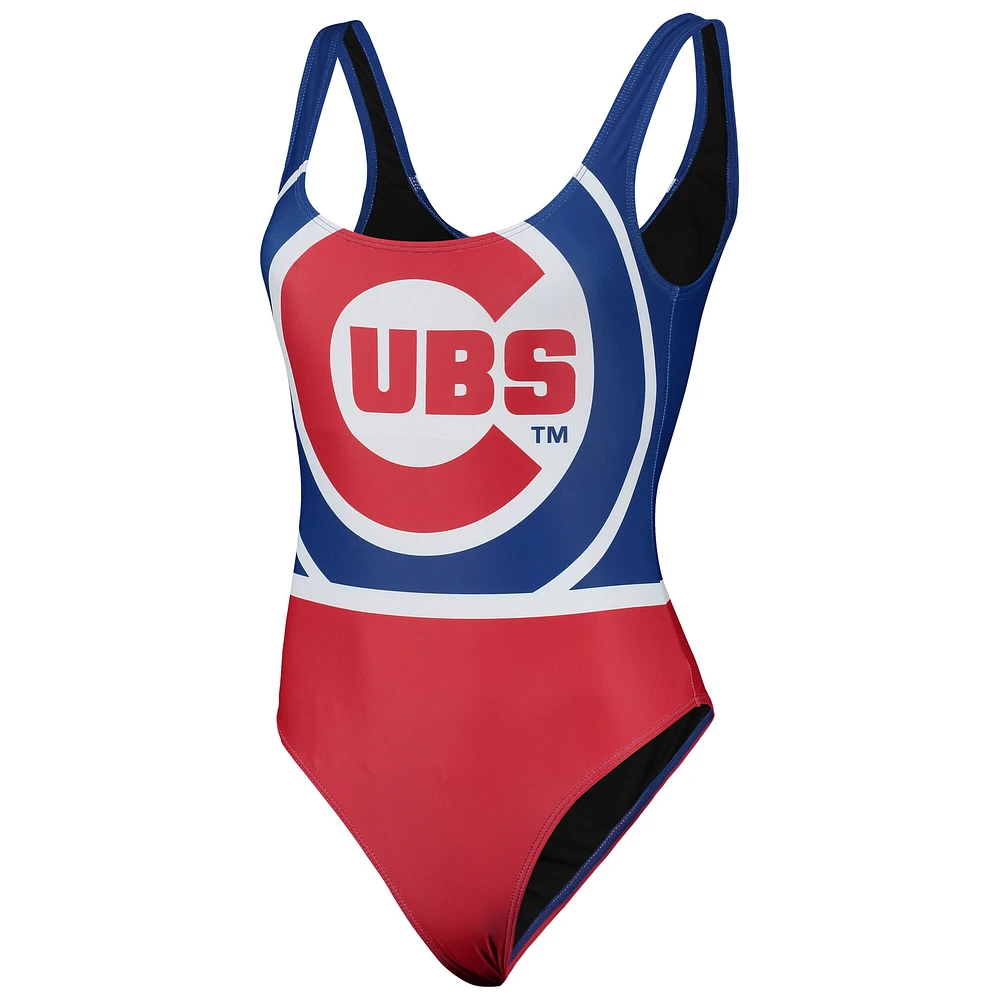 Women's FOCO Royal Chicago Cubs Team One-Piece Bathing Suit