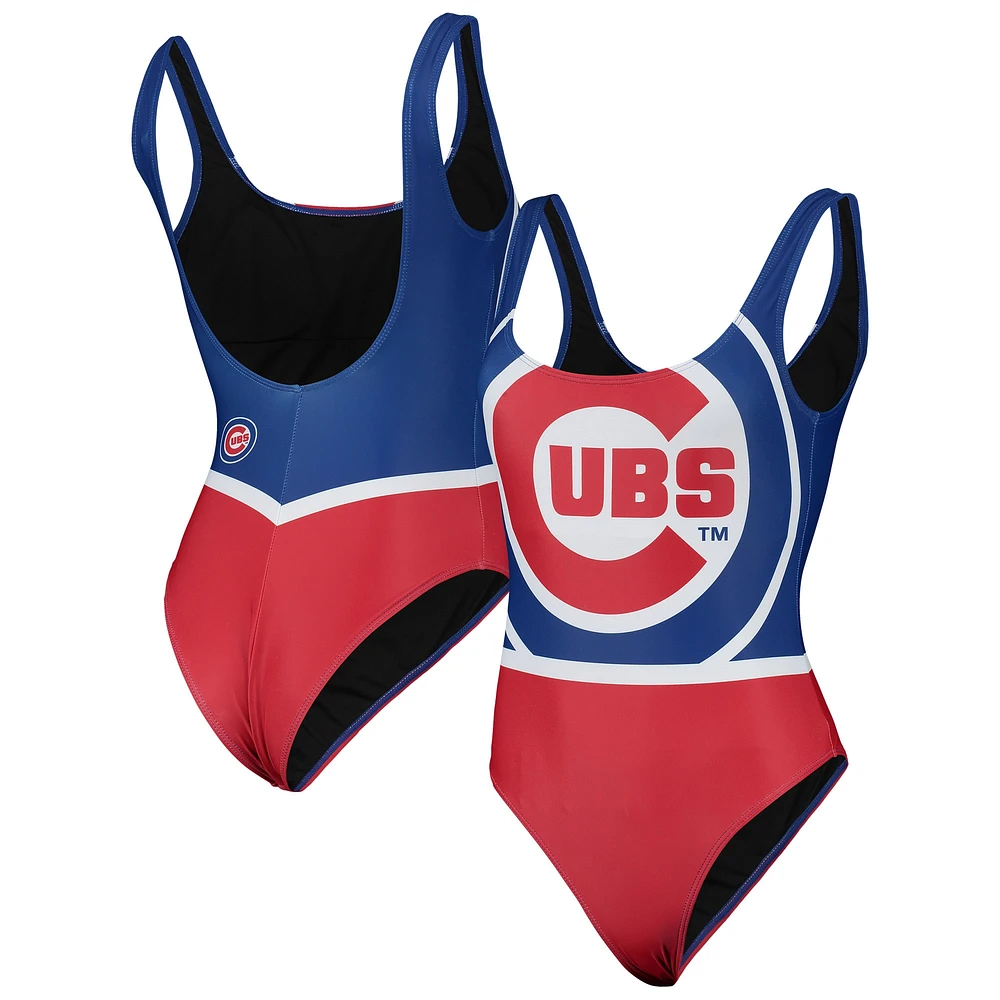 Maillot de bain une pièce pour femme FOCO Royal Chicago Cubs Team