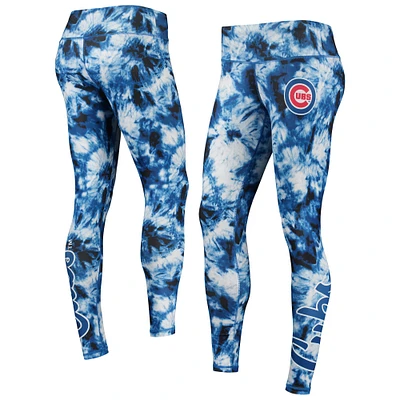 Women's FOCO Royal Chicago Cubs Tie-Dye Leggings