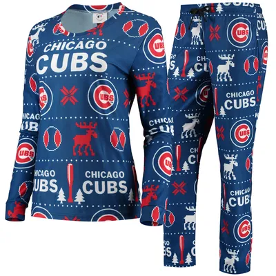 Chicago Cubs FOCO Women's Ugly Pajama Set - Royal