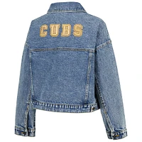 Veste en jean boutonnée surdimensionnée G-III 4Her par Carl Banks Chicago Cubs Victory pour femmes