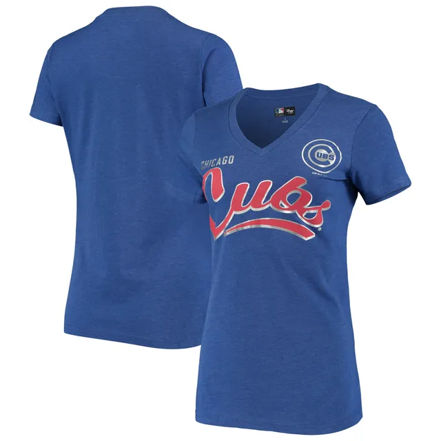 G-III Chicago Cubs Ladies Fair Catch V-Neck T-Shirt Small