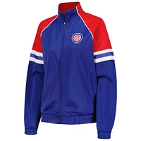 Veste de survêtement entièrement zippée G-III 4Her par Carl Banks Royal Chicago Cubs First Place Raglan pour femmes