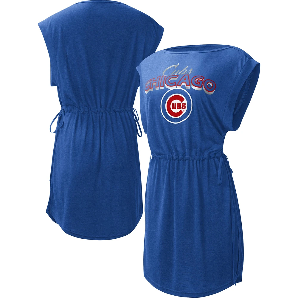 Women's G-III 4Her by Carl Banks Royal Chicago Cubs G.O.A.T Swimsuit Cover-Up Dress