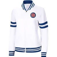 Women's G-III 4Her by Carl Banks White Chicago Cubs Pre-Game - Full-Zip Track Jacket