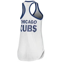 Women's G-III 4Her by Carl Banks White Chicago Cubs Tater Racerback Tank Top