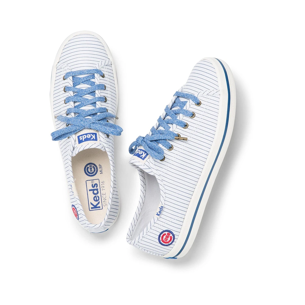 Baskets Keds Chicago Cubs Kickstart à fines rayures blanches pour femme