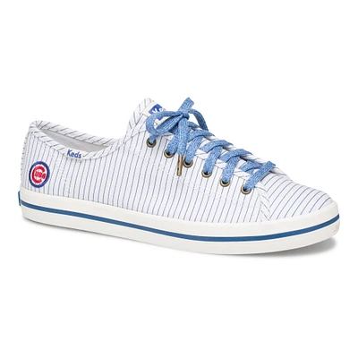 Women's Keds White Chicago Cubs Kickstart Pinstripe Sneakers