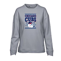 Women's Levelwear Gray Chicago Cubs Fiona Inaugural Pullover Sweatshirt