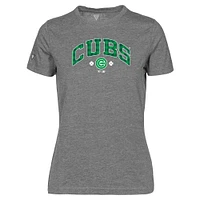 Women's Levelwear Gray Chicago Cubs St. Patrick's Day Maddox Plaid T-Shirt