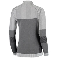 Women's Levelwear Gray Chicago Cubs Verse Asymmetrical Raglan Tri-Blend Quarter-Zip Jacket