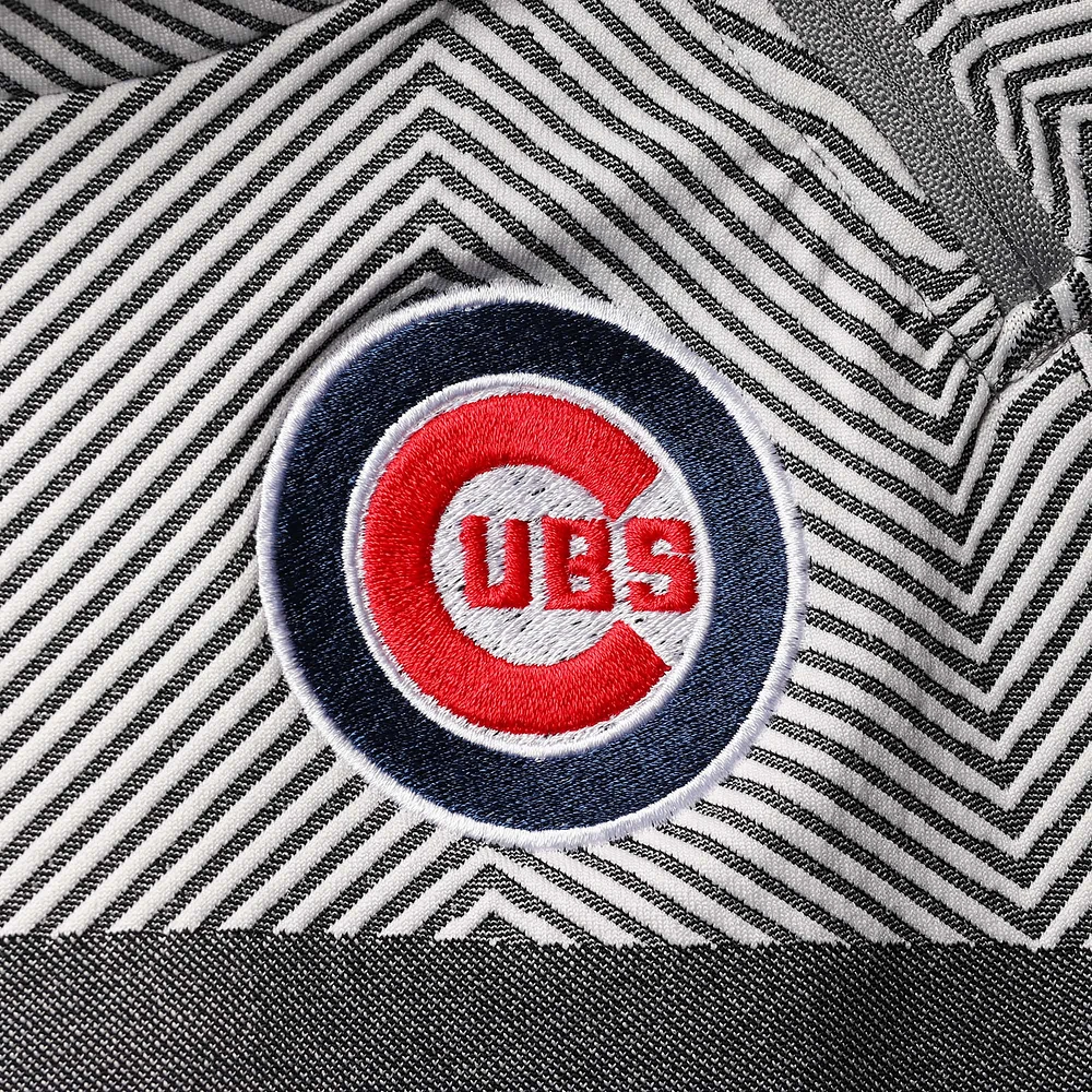 Women's Levelwear Gray Chicago Cubs Verse Asymmetrical Raglan Tri-Blend Quarter-Zip Jacket